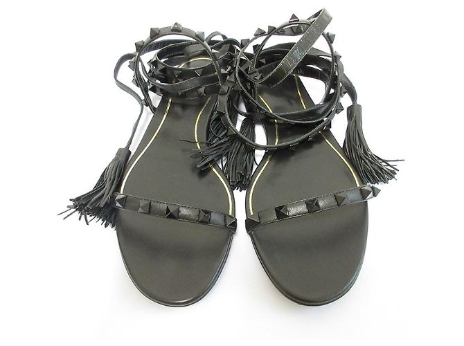 Sandali in pelle Valentino Garavani Rockstud Nero - vista 2