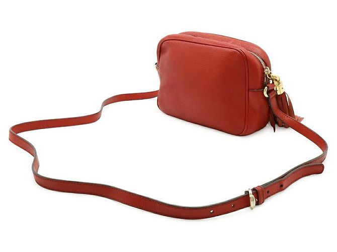 Borsa a tracolla Gucci Soho Small Disco in pelle Rosso - vista 2