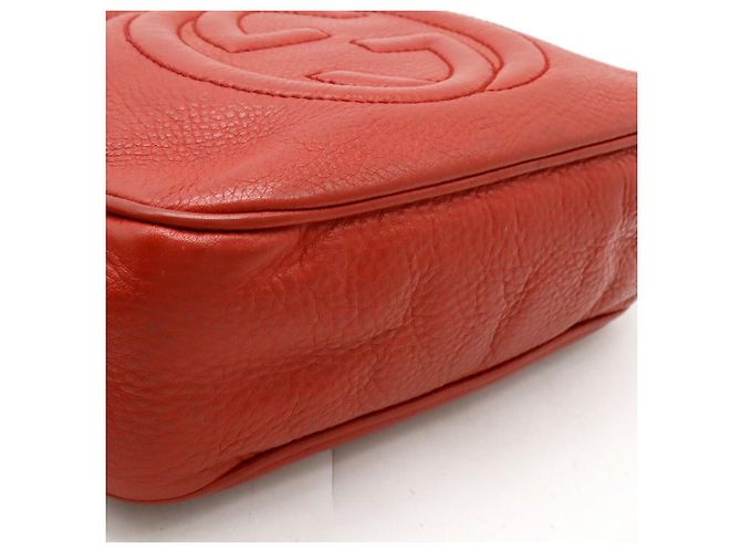 Borsa a tracolla Gucci Soho Small Disco in pelle Rosso - vista 3