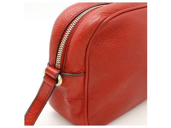 Borsa a tracolla Gucci Soho Small Disco in pelle Rosso - vista 4