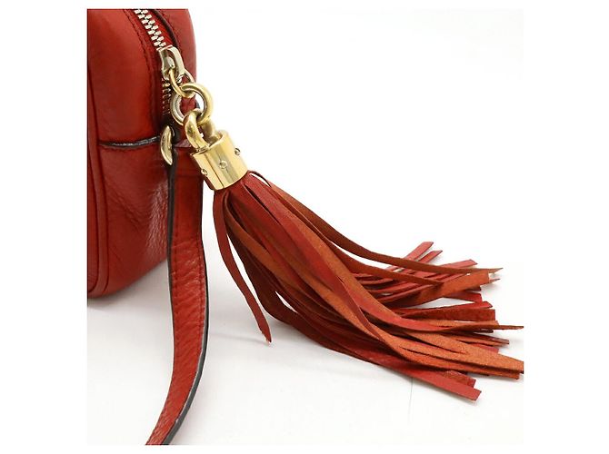Borsa a tracolla Gucci Soho Small Disco in pelle Rosso - vista 6