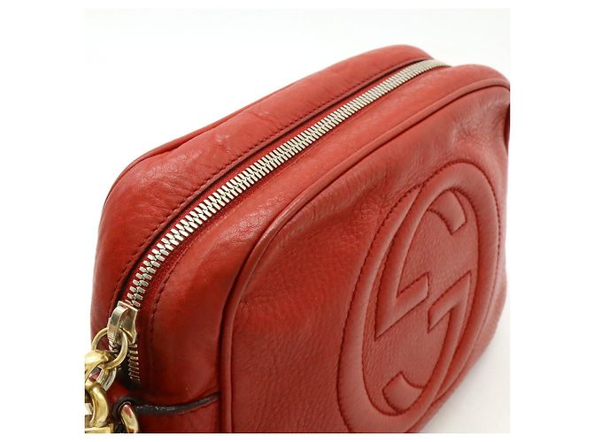 Borsa a tracolla Gucci Soho Small Disco in pelle Rosso - vista 7