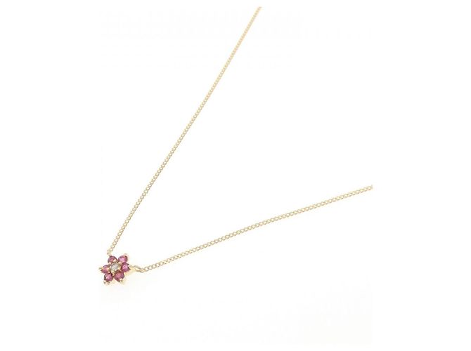 Autre Marque Collana Flower in Rubino e Diamanti Au750 D'oro - vista 2