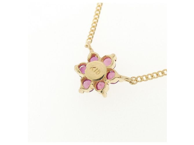 Autre Marque Collana Flower in Rubino e Diamanti Au750 D'oro - vista 4