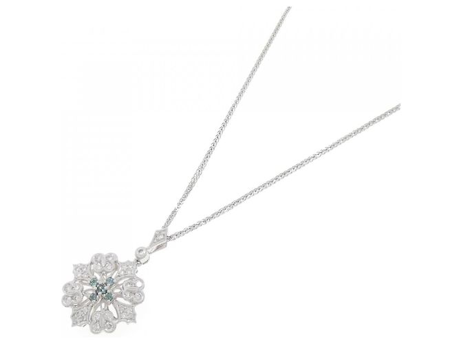 Autre Marque Collana in oro bianco Au750 con alexandrite e diamante Argento - vista 2