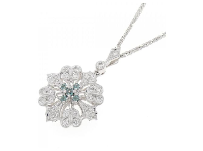 Autre Marque Collana in oro bianco Au750 con alexandrite e diamante Argento - vista 3