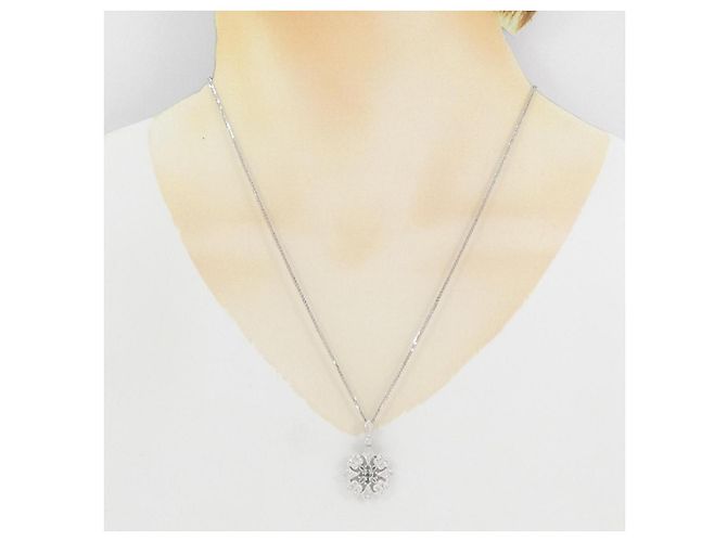 Autre Marque Collana in oro bianco Au750 con alexandrite e diamante Argento - vista 6