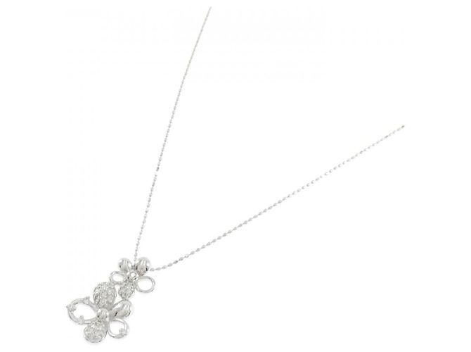 Autre Marque Collana Flower in Diamanti Au750 Argento - vista 2
