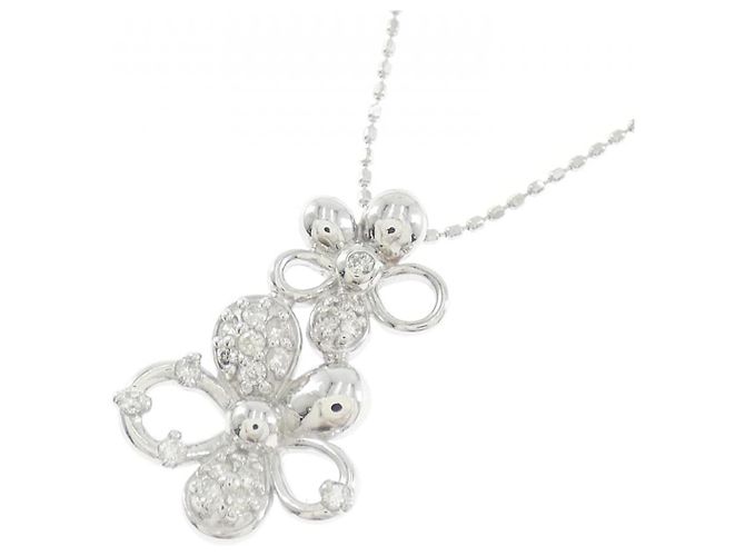 Autre Marque Collana Flower in Diamanti Au750 Argento - vista 3