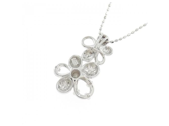 Autre Marque Collana Flower in Diamanti Au750 Argento - vista 4
