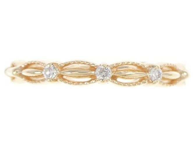 Autre Marque Anello da dito agete K10 Pink Gold Diamond Pinky Ring Rosa - vista 2
