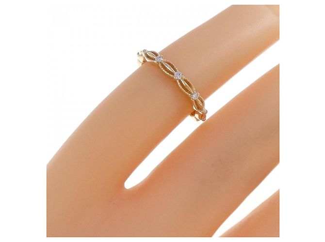 Autre Marque Anello da dito agete K10 Pink Gold Diamond Pinky Ring Rosa - vista 5