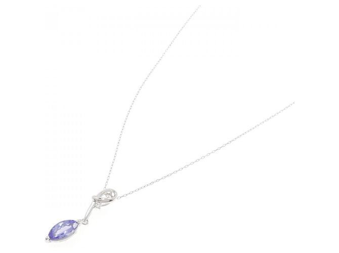 Autre Marque Collana in oro bianco Au750, tanzanite e diamante Argento - vista 2