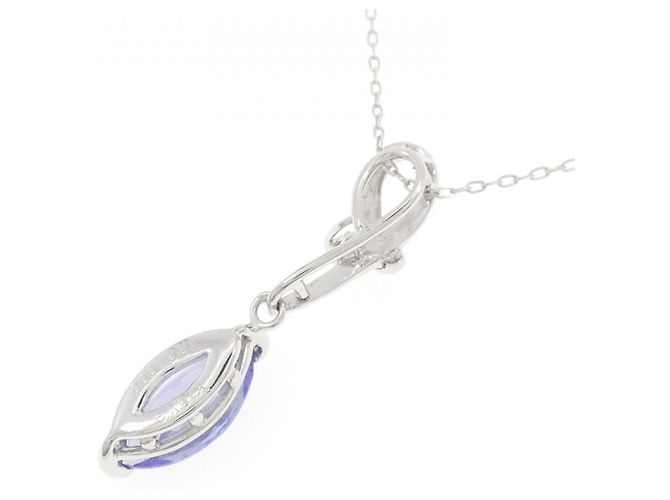 Autre Marque Collana in oro bianco Au750, tanzanite e diamante Argento - vista 4