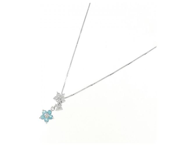Autre Marque Collana in tourmalina e diamanti in oro bianco 18K Argento - vista 2