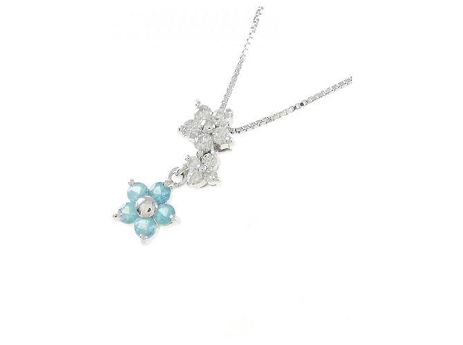 Autre Marque Collana in tourmalina e diamanti in oro bianco 18K Argento - vista 3