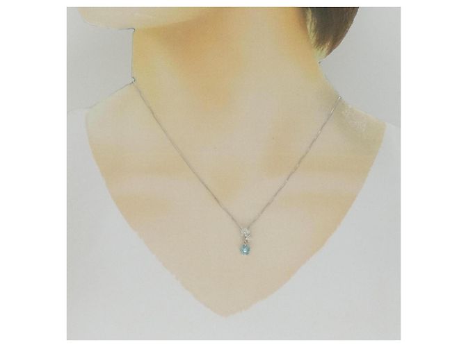 Autre Marque Collana in tourmalina e diamanti in oro bianco 18K Argento - vista 6