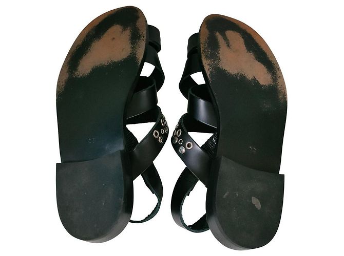 sandali con borchie in pelle tricot COMME des GARCONS Nero - vista 10