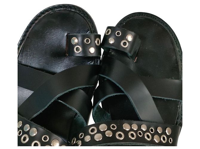 sandali con borchie in pelle tricot COMME des GARCONS Nero - vista 12