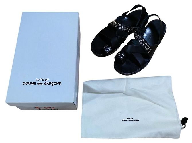 sandali con borchie in pelle tricot COMME des GARCONS Nero - vista 14
