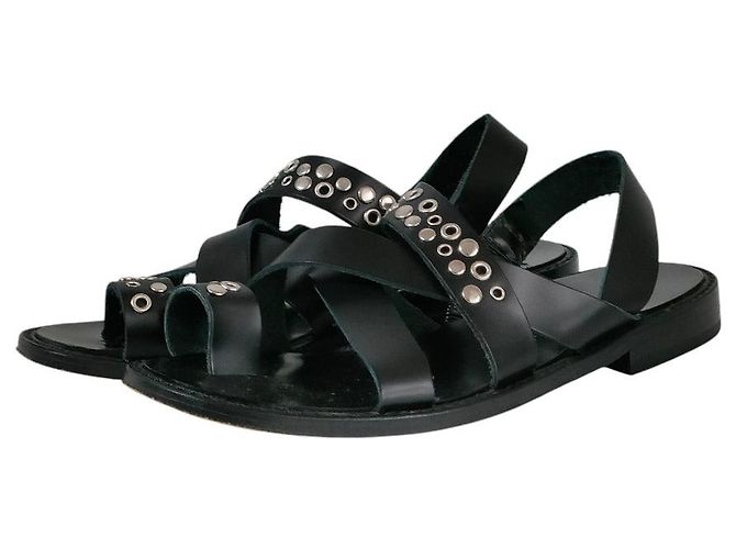 sandali con borchie in pelle tricot COMME des GARCONS Nero - vista 2