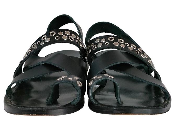sandali con borchie in pelle tricot COMME des GARCONS Nero - vista 3