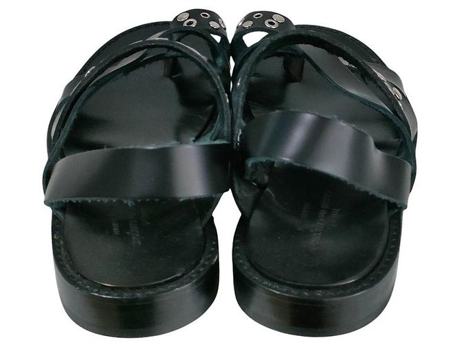 sandali con borchie in pelle tricot COMME des GARCONS Nero - vista 5