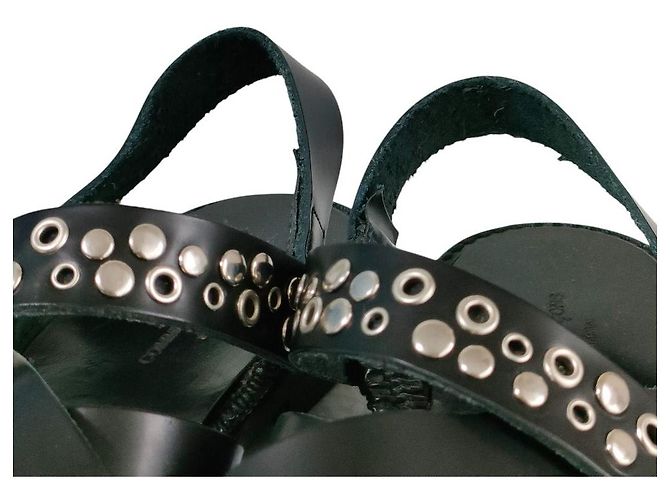 sandali con borchie in pelle tricot COMME des GARCONS Nero - vista 6