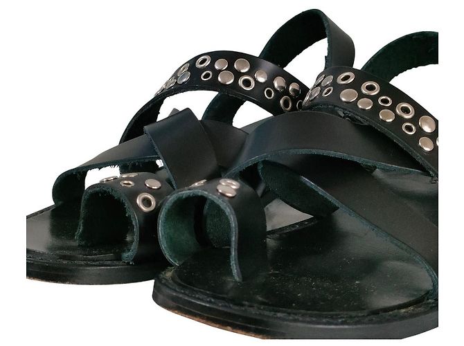 sandali con borchie in pelle tricot COMME des GARCONS Nero - vista 7