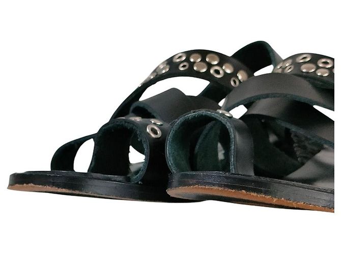 sandali con borchie in pelle tricot COMME des GARCONS Nero - vista 8