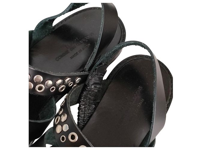 sandali con borchie in pelle tricot COMME des GARCONS Nero - vista 9