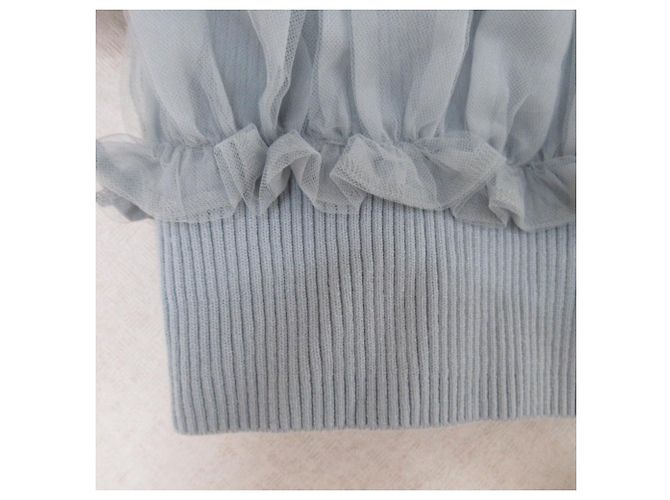Autre Marque Top de malha RESEXXY com ombro de fora e detalhe de encaixe Azul - vista 5