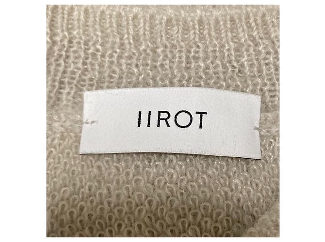 Autre Marque IIROT Mohair Kurzarm Strickpullover Beige - Ansicht 4