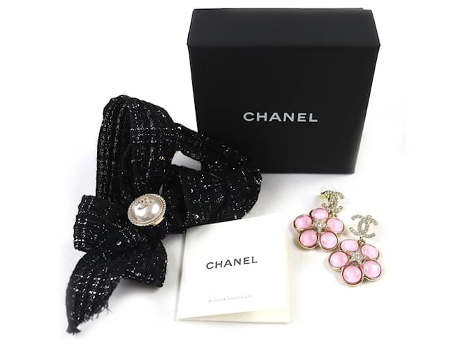 Timeless Orecchini Chanel COCO Mark Rhinestone Flower Rosa - vista 2