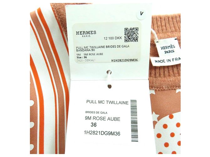 Hermès Brides de Gala Wolle Seide Strick 36 Pink - Ansicht 10
