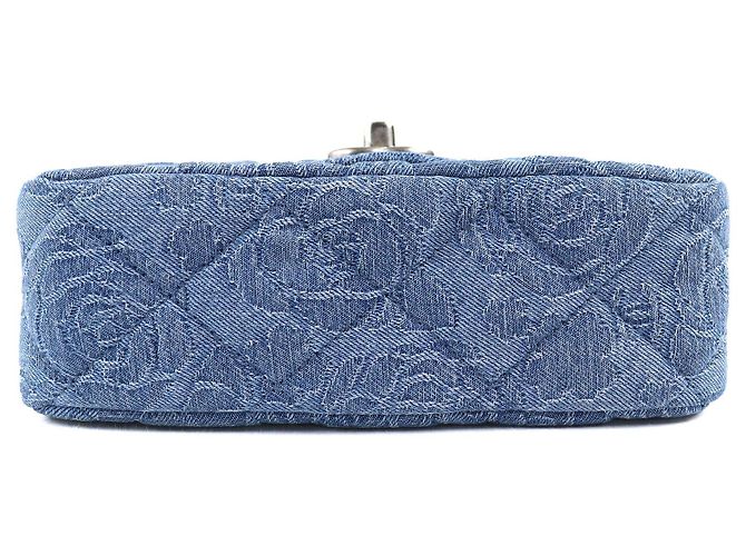 Timeless Borsa a Spalla Chanel Mini Matelasse COCO Mark Camellia Chain Blu - vista 6