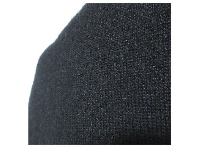 Timeless Chanel Kaschmir-Kurzarm-Pullover mit Zopfmuster Schwarz - Ansicht 3