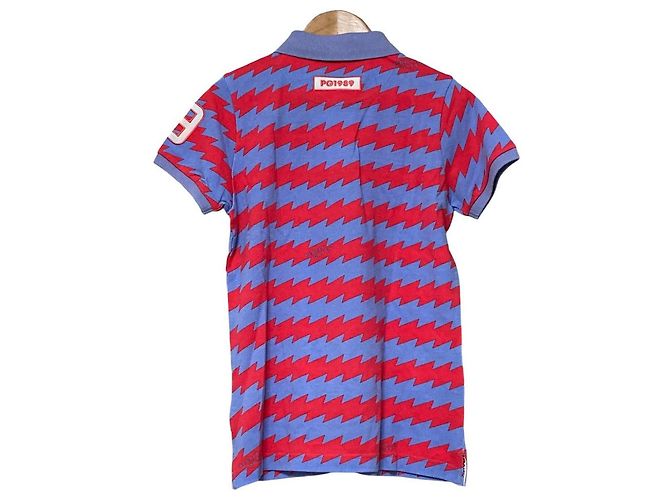 Autre Marque Polo a maniche corte PEARLY GATES 30th Anniversary Zigzag Border Patch Blu - vista 2