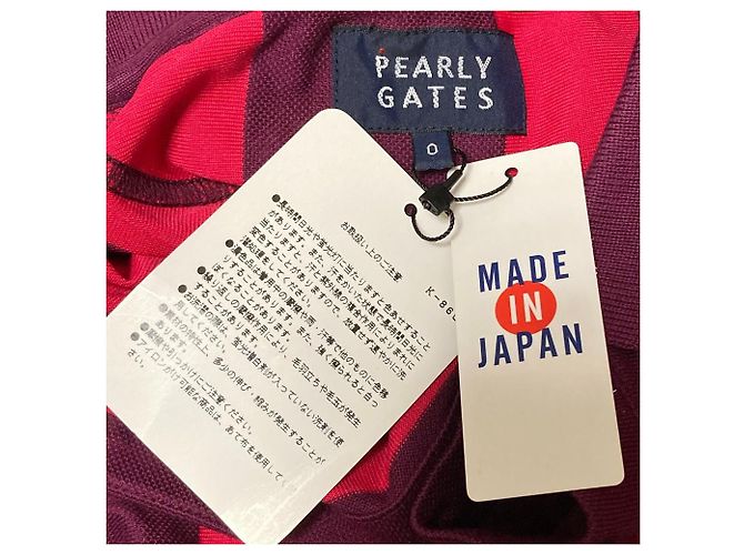 Autre Marque Polo a maniche corte PEARLY GATES a righe Rosa - vista 4