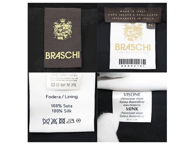 Autre Marque Chaleco de piel de visón BRASCHI Loro Piana NAFA Dorado Bronce Marrón oscuro - vista 10