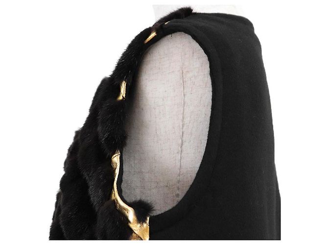 Autre Marque Chaleco de piel de visón BRASCHI Loro Piana NAFA Dorado Bronce Marrón oscuro - vista 14