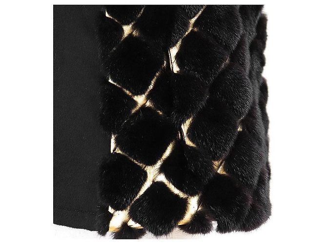 Autre Marque Chaleco de piel de visón BRASCHI Loro Piana NAFA Dorado Bronce Marrón oscuro - vista 16