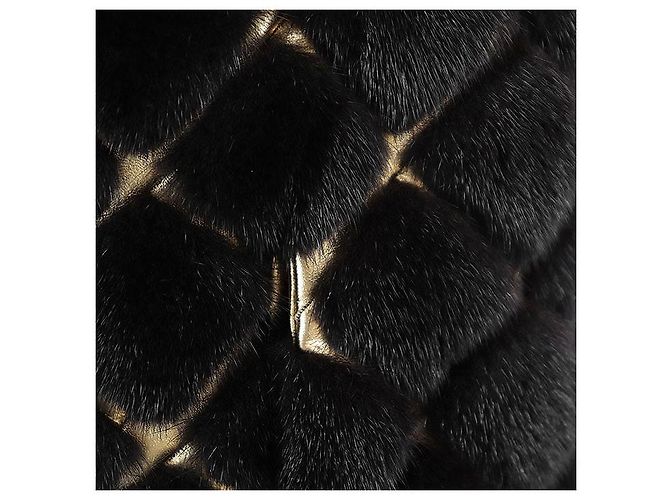 Autre Marque Chaleco de piel de visón BRASCHI Loro Piana NAFA Dorado Bronce Marrón oscuro - vista 3
