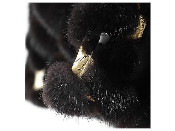 Autre Marque Chaleco de piel de visón BRASCHI Loro Piana NAFA Dorado Bronce Marrón oscuro - vista 4