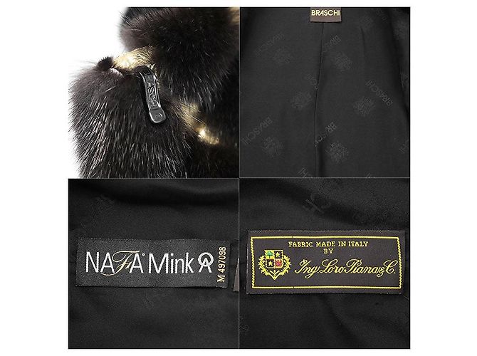 Autre Marque Chaleco de piel de visón BRASCHI Loro Piana NAFA Dorado Bronce Marrón oscuro - vista 9