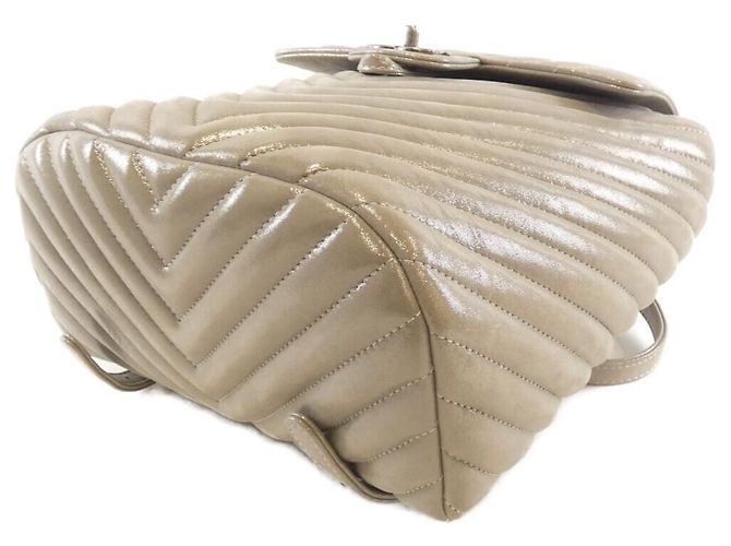 Timeless Chanel Metallic-Kalbsleder-Rucksack Silber - Ansicht 3