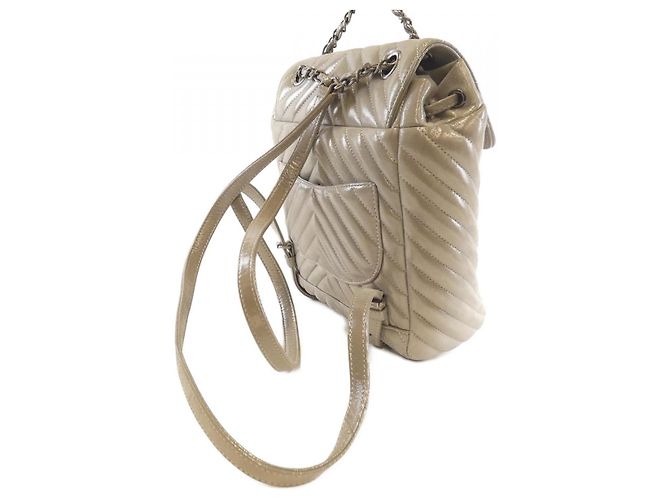 Timeless Chanel Metallic-Kalbsleder-Rucksack Silber - Ansicht 6