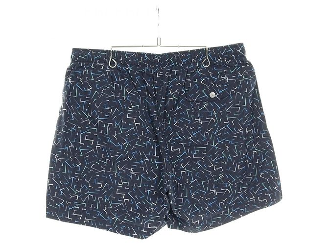 Hermès Short de natación de nylon Hermes H Azul Azul marino - vista 2