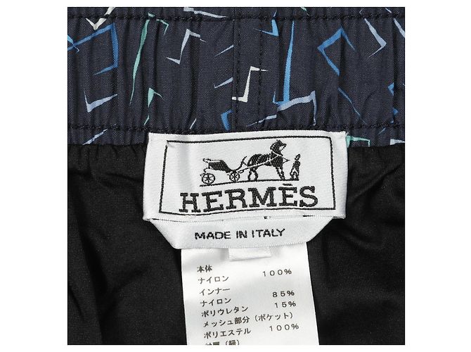 Hermès Short de natación de nylon Hermes H Azul Azul marino - vista 3
