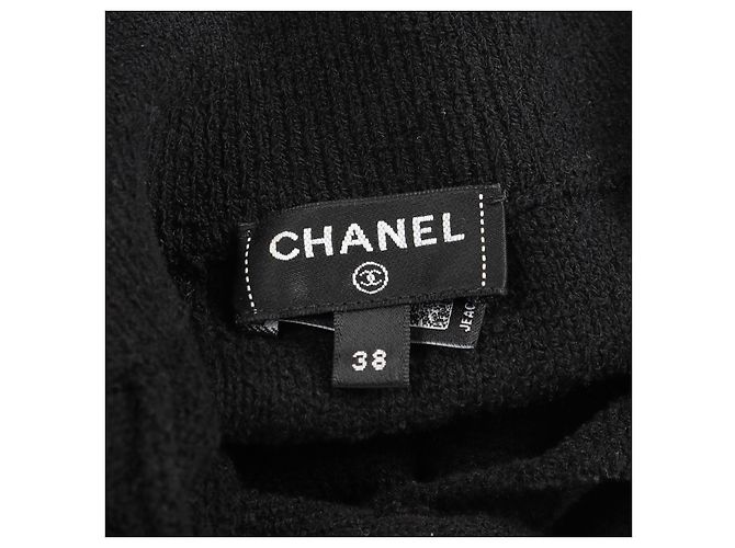Timeless Vestido de algodón con botón de perla Chanel Coco Mark Negro - vista 3